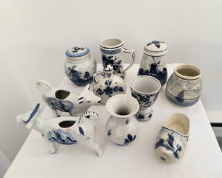 Grouping Of Blue And White Ceramic Delftware