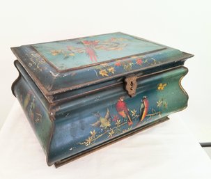 Vintage Painted Brass Box