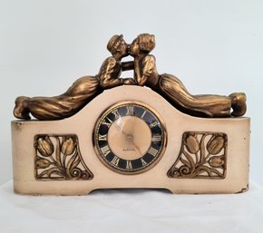Vintage Clock With Kissing Figures