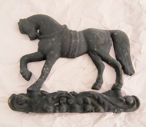 Large Victorian Wrought Iron Horse Plaque