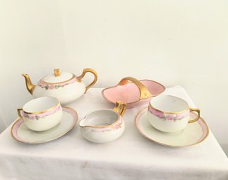 Pink And Gold Tea Set