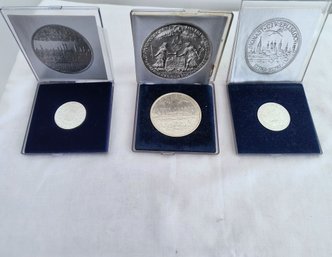 3 Silver Coins In Original Boxes