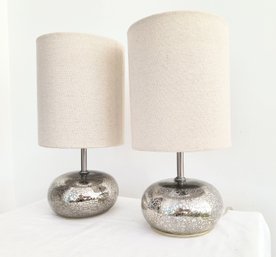 Pair Of Table Lamps With Mercury Glass Style Bases