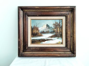 Signed And Framed Painting Of A Winter Nature Scene