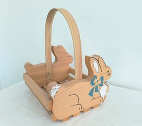 Bunny Themed Wood Basket