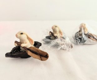 New In Box Trio Of Bunny Miniatures