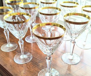 Gorgeous Set Of Wine Glasses With Thick Gold Rims