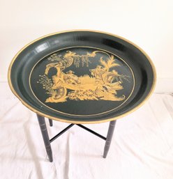 Vintage Chinoiserie Butler's Tray On Folding Legs