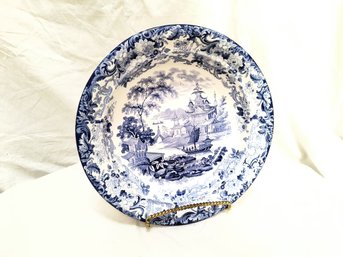 Blue And White Vintage/ Antique Wedgwood Plate On Stand