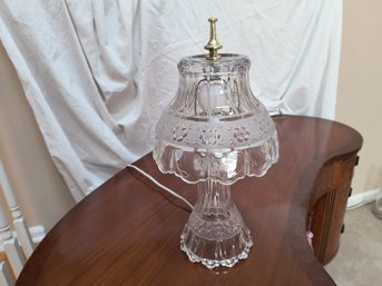 Charming Cut Glass Table Lamp With Glass Shade