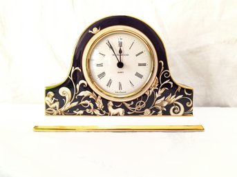 Wedgwood Painted And Glazed Bone China Made In England Table Clock