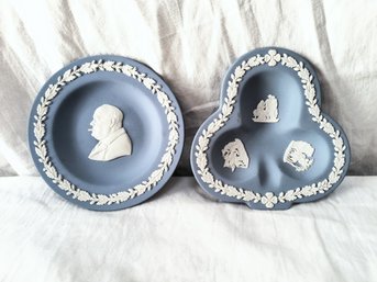 Two Small Wedgwood England Small Dishes One With Winston Churchill