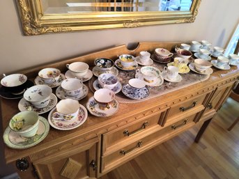 Large Antique Teacup And Saucer Collection, See Photos For Markings