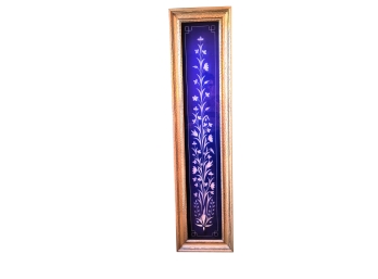 Amazing Artwork/ Decorative Piece In Cobalt Blue Glass, Framed