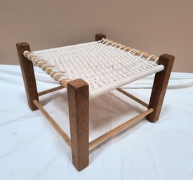 Footstool With Woven Seat