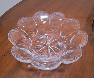 Pretty Glass Bowl With Scalloped Edges