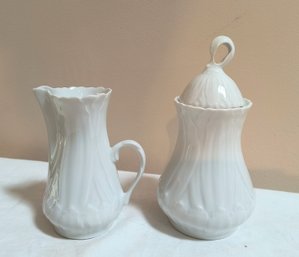 Limoges France Covered Sugar Bowl And Creamer