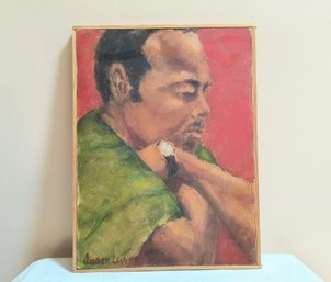 Portrait Of A Man On Canvas, Signed