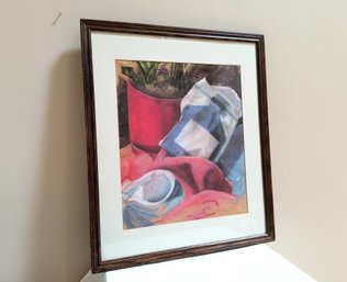 Colorful Framed And Matted Work On Paper