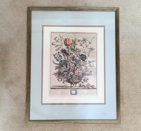 Vintage Floral Print Reproduction Of An Antique Print