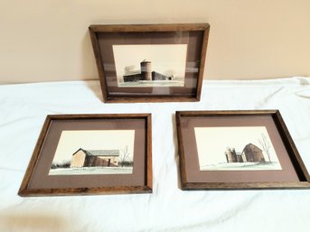 Three Gary Barsumian Framed Works On Paper