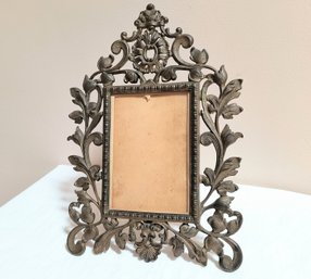 Tabletop Metal Picture Frame With Elaborate Design