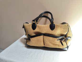 Raffia Handbag/purse With Ralph Lauren Label