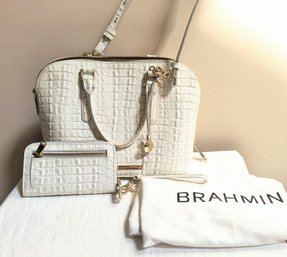 Brahmin Large Handbag/purse With Matching Wallet