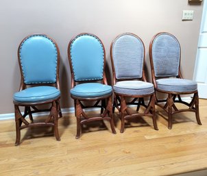 Set Of Four Bamboo / Rattan Chairs