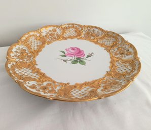Antique Plate With Elaborate Gold Rim