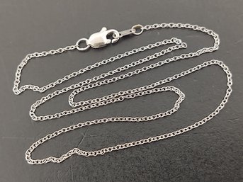 VINTAGE 18K WHITE GOLD 1mm LINK NECKLACE