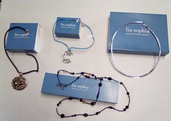 Four Necklaces From The Lia Sophia Jewelry Collection In Original Gift Boxes LH/D3