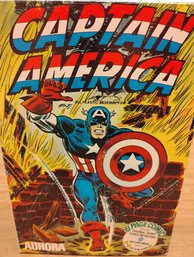 1974 Aurora Comic Scenes Captain America Model Kit With Orig Box - With Parts As Found