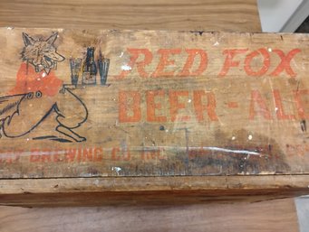 Vintage Red Fox Beer Waterbury Advertising Crate Box