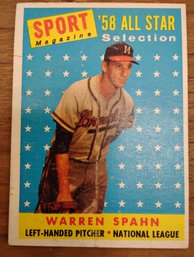 1958 Warren Spahn Topps Baseball Card