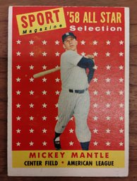 1958 Mickey Mantle All Star Baseball Card