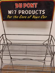 Early Dupont Automobile Advertising Store Counter Top Metal Display Rack