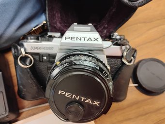 Pentax Super Program Camera With Bag And Accessories