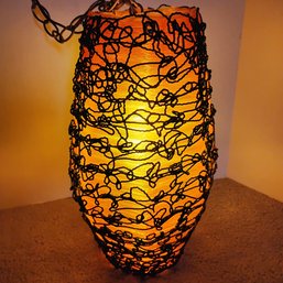 Very Cool MCM Mid Century Orange Spaghetti Hanging Lamp