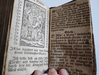 Dated 1774 German Religious Antique Book With Illustrations