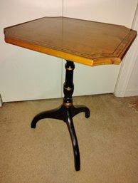 Small Tri Legged Signed Hitchcock Candle Or Plant Stand Table