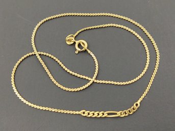 VINTAGE 8K GOLD FLAT LINK & FIGARO LIKE COMBINATION NECKLACE