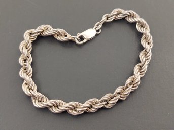 VINTAGE STERLING SILVER 6.5mM ROPE CHAIN BRACELET