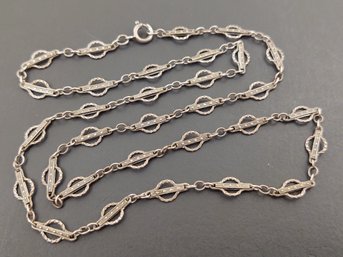 ANTIQUE ART DECO STERLING SILVER FANCY LINK NECKLACE