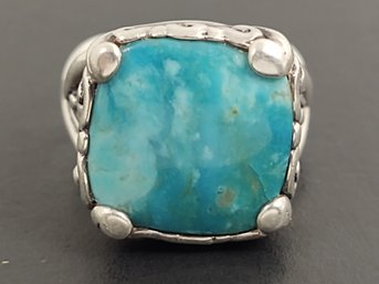 VINTAGE SOUTHWESTERN DESIGNER CAROLYN POLLACK STERLING SILVER TURQUOISE RING