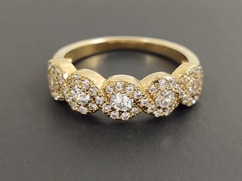 BEAUTIFUL GOLD OVER STERLING SILVER CZ RING