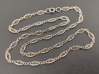 ANTIQUE VICTORIAN STERLING SILVER FANCY LINK NECKLACE