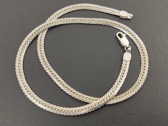 VINTAGE STERLING SILVER 5mm WHEAT STYLE LINK NECKLACE