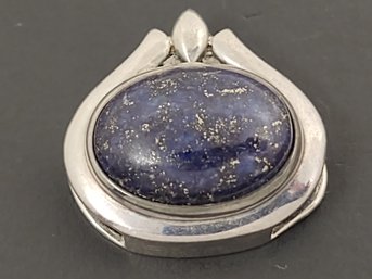 VINTAGE STERLING SILVER LAPIS CABOCHON PENDANT