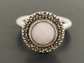 AUTHENTIC PANDORA STERLING SILVER FACETED PINK QUARTZ RING